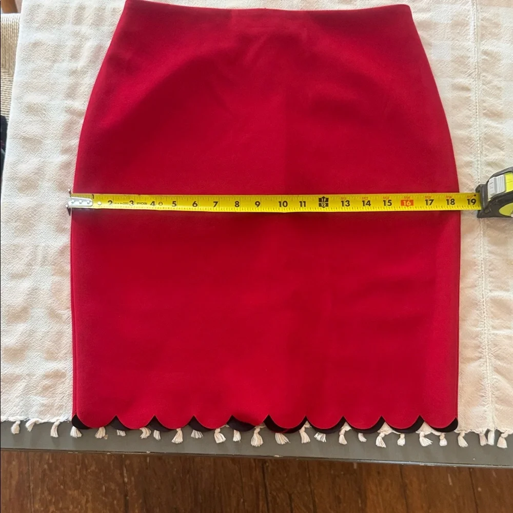 Banana Republic Red Pencil Skirt with Scalloped Hem